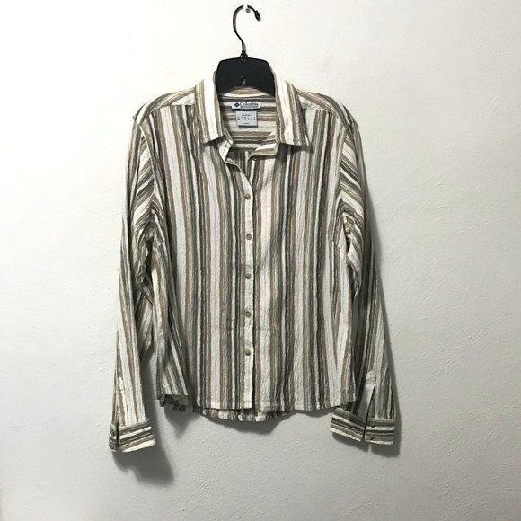 Columbia Striped Long Sleeve Button Up L - Picture 1 of 8